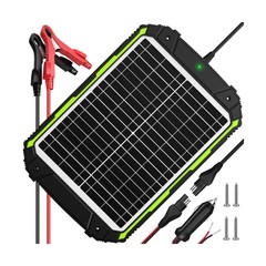 20W 12V Solar Powered Battery Charger & Maintainer, Built-in Smart MPPT Charg…