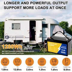 100Ah 12V LiFePO4 Lithium Backup Battery 1280Wh Built-in BMS For solar golf cart