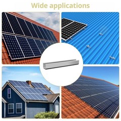6Pcs Solar Panel Mounting Rail Kit, Aluminum Brackets with Screws & Pads for Roo