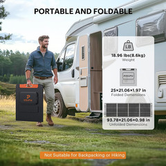 200W Portable Solar Panel, 23.5% Efficiency, Waterproof for Camping & Off-Grid