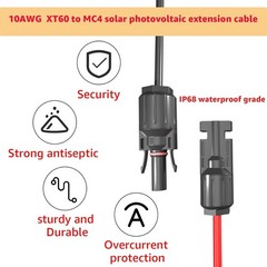 12AWG 16FT Solar to XT60i Extension Cable 2-100FT for Power Station Generator