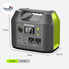 Solar Generator, 300W Portable Power Station, 296Wh Lithium Battery Backup W/Two