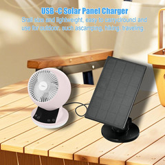 Zivif Solar Panel for Security Camera, 2W Solar Charger with Micro USB & USB-C P