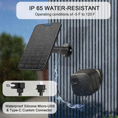 4W Solar Panel Charging Compatible with Blink 4Th Gen/3Rd Gen/Xt/Xt2 and Simplis