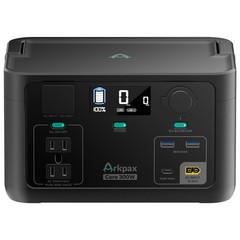 Arkpax Portable Power Station 300W, 600W Peak Backup LiFePO4 Battery 192Wh So…