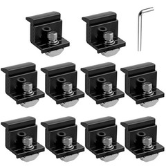10pcs Adjustable Solar Panel Mounting Brackets Kit, Aluminum End Clamps & Screws