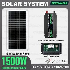Grennova 1500W Solar Kit 30W 60A MPPT Off-Grid Home RV Backup