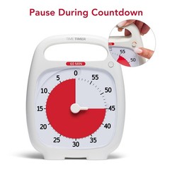 Time Timer Plus 60 Minute Desk Visual Timer — Countdown Timer with Portabl