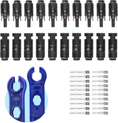 MUYI 22 PCS Solar Panel Connector Kit – 10 Pairs Connectors, 2 Spanner for Solar