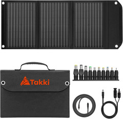 30W Solar Panel, Foldable Solar Panel Battery Charger Kit with USB DC Type-C Por