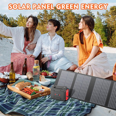 Solar Powered Generator 200W Peak/100W Rated, Portable Generator Power Station w