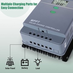 12/24V 10-100A MPPT PWM Solar Panel Regulator Battery Charge Controller Inverter