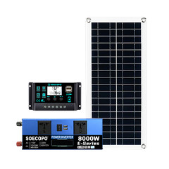 8000W Complete Solar Panel Kit Solar Power Generator 100A Home 110V/220V System