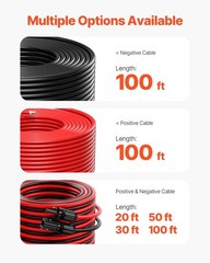 100FT Solar Panel Wire 10AWG Tinned Copper PV Cable, Waterproof XLPE Outdoor Ext