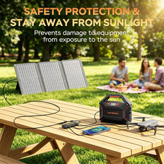 155Wh Solar Generator with Solar Panel Included 30W Portable Power Station 100W