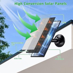 6W Security Camera Solar Panel, 5V USB-C/USB Solar Charger Compatible with Re…