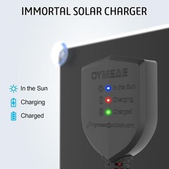 OYMSAE 5W 12V Solar Car Battery Charger Maintainer with Clips and Plug