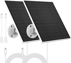 5W Solar Panel for Security Camera IP65 Waterproof with 9.8ft Cable Wall Mount