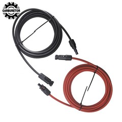 Solar Panel Extension Cable Wire Connector 1 Pair 15ft Black + Red 10 AWG
