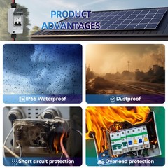 Solar Disconnect Switch,1000V 60A Solar Panel Disconnect Switch,IP71 Waterpro…