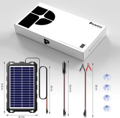 POWOXI 7.5W 12V Solar Battery Charger Trickle Maintainer for Car RV Marine Boat