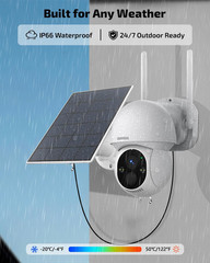 Solar Powered 4MP Outdoor PTZ Camera System with 2-Way Audio & DVR