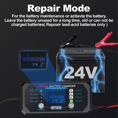 12V/20V Smart Fast Battery Charger 240W 20A for Car, Motorcycle, Boat – Overchar