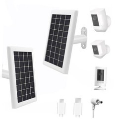 Solar Panel Charger for Ring Camera Battery,Compatible with Ring 1 White