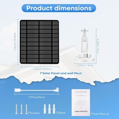 Solar Panel for Ring Camera, Compatible with Spotlight Cam/Pro/Plus Battery, 5W