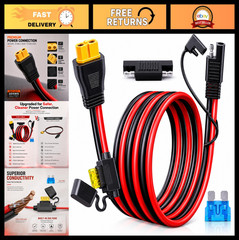 XT60 to SAE Connector Cable, 10AWG Heavy Duty with Inline Fuse for Solar, Batter