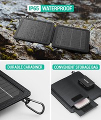 (Open Box) 10W Portable Solar Charger Waterproof Foldable Solar Panel
