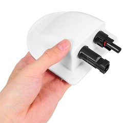 2Pcs Dual Wire Entry Gland Solar Panel Junction Box ABS White