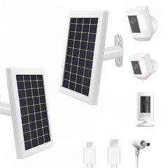 Solar Panel Charger for Ring Camera Battery,Compatible with Ring 1 White