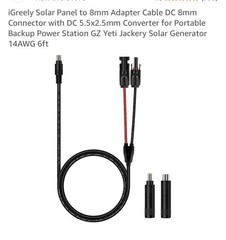 Solar Panel To 8mm Adapter Cable Dc 8mm Connector With Dc 5.5X2.5mm Converter📦