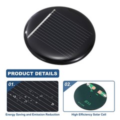 8Pcs Mini 0.5V 0.07W 140mA Solar Panels, Photovoltaic Energy Cells