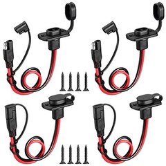 4 Pcs 12 AWG Power Socket Sidewall Port Compatible with SAE Quick Connect