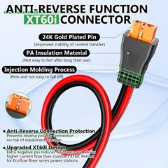 Solar to XT60i Extension Cable 10AWG 10FT XT60i Female to Male Connector for …