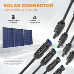 Pjerjzn Solar Panel Connector 4 to 1 Y Branch, 4 1 (1 Pairs)