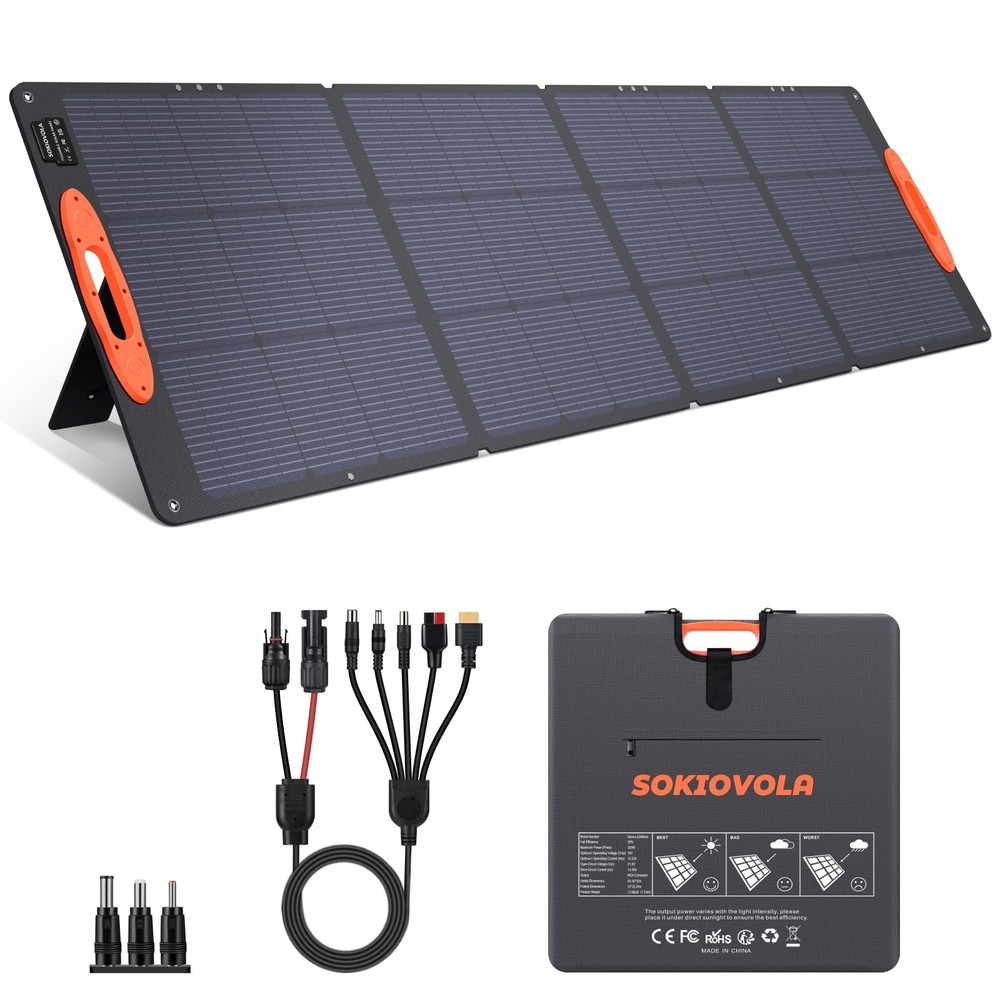 N-Type 16BB 220W Portable Solar Panel for EF/Jackery/Bluetti/Anker Power Stat…