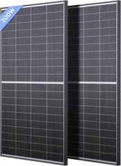 Solar Panel 200W 2-Pack Monocrystalline Bifacial Off-Grid RV Marine Home Alum…