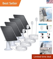 Monocrystalline Solar Panel with Adjustable Mounting for Arlo Security – 4 Pack