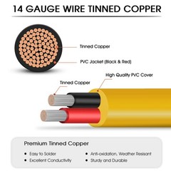 Hoeine Solar Panel Extension Cable for Jackery 30FT, 14AWG 8mm DC Connector