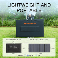 400W Portable Solar Panel, IP67 Waterproof Foldable Solar Charger, High 23.5% Ef
