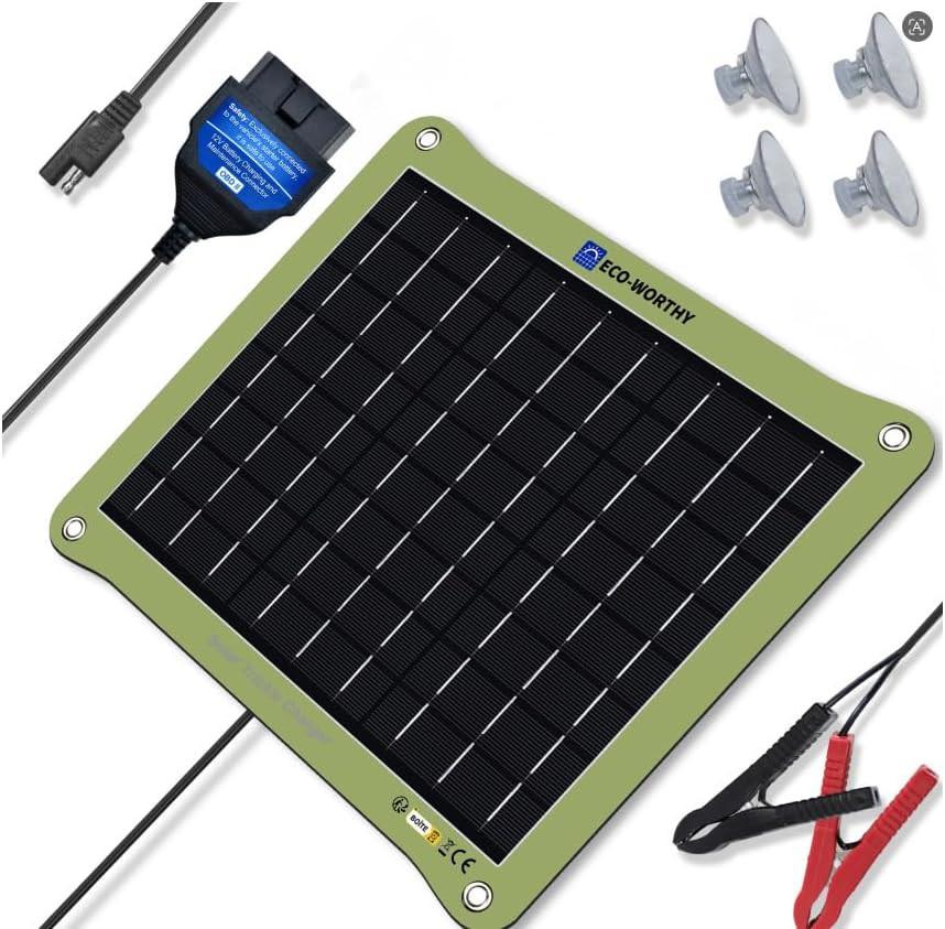 Upgrade 7.5W Solar Car Battery Charger Maintainer 12V Waterproof Solar Panel Por