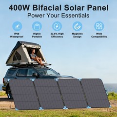 E-POWO 110W 220W 400W Bifacial Solar Panel Portable Off Gird Solar Kit Van Life