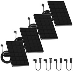 Pack 6W Solar Panel for Blink Camera, High-Efficiency Monocrystalline 4 Black