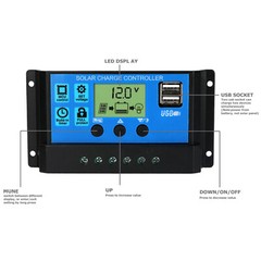Solar Panel Regulator Charge Controller Auto Focus Tracking 30A 60A 12V/24V