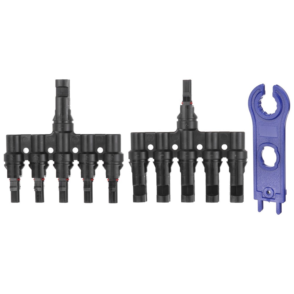 A Pair of T-Shaped 1 to 5 Branch Connector with 1000V Flat Head Spanner