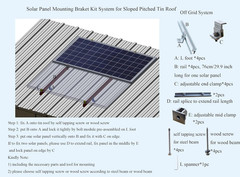 Solar Panel Roof Mount Bracket Kit for Sloped Pitched Metal Tin Roof Mounting
