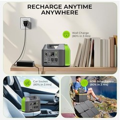 Portable Solar Generator 300W with Foldable 60W Panel